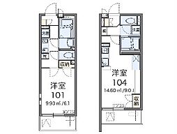 MIRANDAクレール西八王子 1Kの間取図画像
