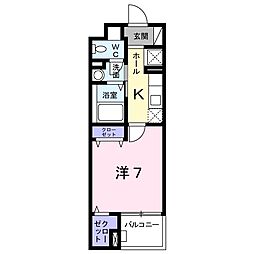 ルピナス3 1Kの間取図画像
