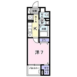 メゾンユウソウ 1Kの間取図画像