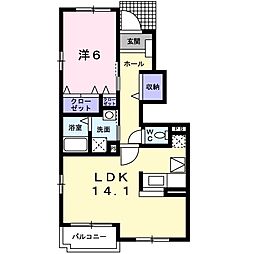 グランシエル 1LDKの間取図画像