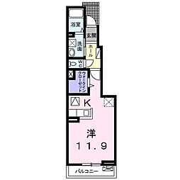 リアン・ヴェール ワンルームの間取図画像