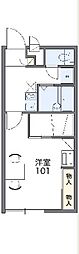 レオパレスビートル 1Kの間取図画像
