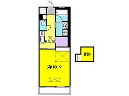 JR東海道本線 静岡駅 徒歩21分の賃貸マンション 2階1Kの間取り