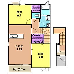 メゾンエトワール 2LDKの間取図画像