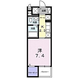 ジュリアコート 1Kの間取図画像