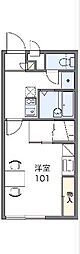 レオパレス草薙駅前東館 1Kの間取図画像