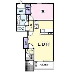 オランジュ 1LDKの間取図画像