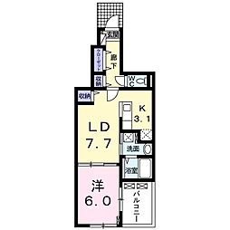 フルラージュ 1LDKの間取図画像