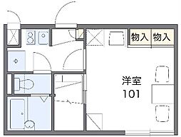 レオパレスタウンコート2 1Kの間取図画像