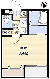 フィルクローバ川口 1階1Kの間取り