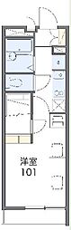 レオパレス向山West 1Kの間取図画像