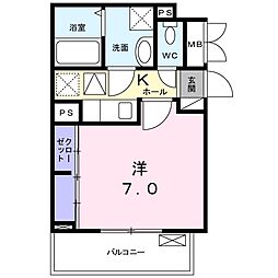 グレイスレジデンスC 1Kの間取図画像