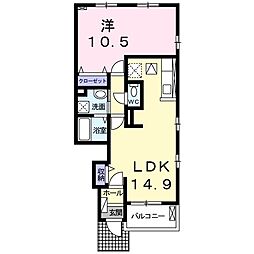 ライジング・サン 1LDKの間取図画像