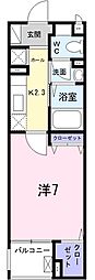 一刻館南 1Kの間取図画像
