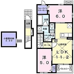 グラドナス 2LDKの間取図画像