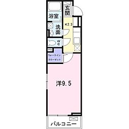 ヴェルテス壱番館 1Kの間取図画像