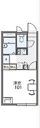 レオパレスクヴェレ 1Kの間取図画像