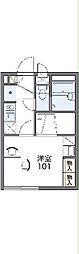 レオパレスブライトビューティ 1Kの間取図画像