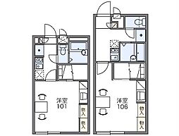 レオパレスリブェール 1Kの間取図画像