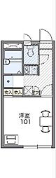 レオパレスECHO 1Kの間取図画像
