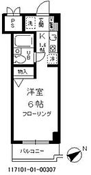 チェリーコート武蔵小金井 1Kの間取図画像