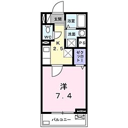 ミーサ 1Kの間取図画像