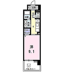 ベルフラン祥鳥橋 1Kの間取図画像