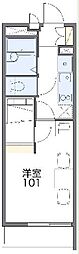 レオパレスフルリール 1Kの間取図画像