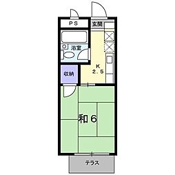 エトワール横根 1Kの間取図画像
