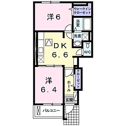 アンジェロクストーデB 2DKの間取図画像