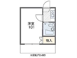 レオパレス豊田 1Kの間取図画像