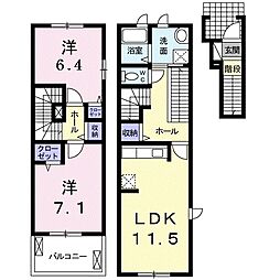 ボニート2 2LDKの間取図画像