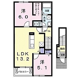 ベルコリーヌ 2LDKの間取図画像