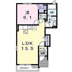 グランドパレス高樹3 1LDKの間取図画像