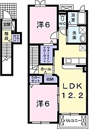 クレアーレC 2LDKの間取図画像