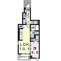 JR東海道本線 三河三谷駅 徒歩4分の賃貸アパート 1階1LDKの間取り