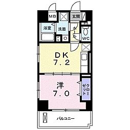 ルブス湘南 1DKの間取図画像