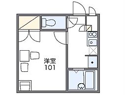 レオパレスイルリズィエール 1Kの間取図画像