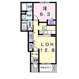 ユニベール. 1LDKの間取図画像