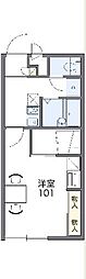 レオパレスリヴィエラ 1Kの間取図画像