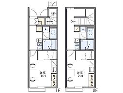 レオパレスリベェール八街 1Kの間取図画像