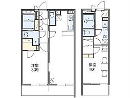 レオパレスコウノス 1Kの間取図画像