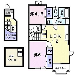ブリーズハウスB棟 2LDKの間取図画像