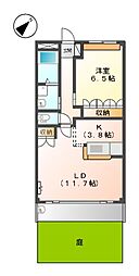 アシューレ・ガーデン 1LDKの間取図画像