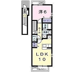 名鉄三河線 吉浜駅 徒歩21分の賃貸アパート 2階1LDKの間取り