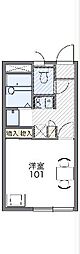 レオパレスR155WEST 1Kの間取図画像