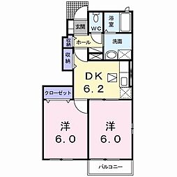 メモーリア 2DKの間取図画像
