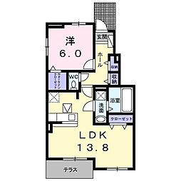 ラ・ムール 1LDKの間取図画像