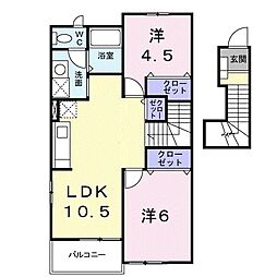 ウィステリアB 2LDKの間取図画像