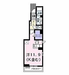 ラフレシールガーデン ワンルームの間取図画像